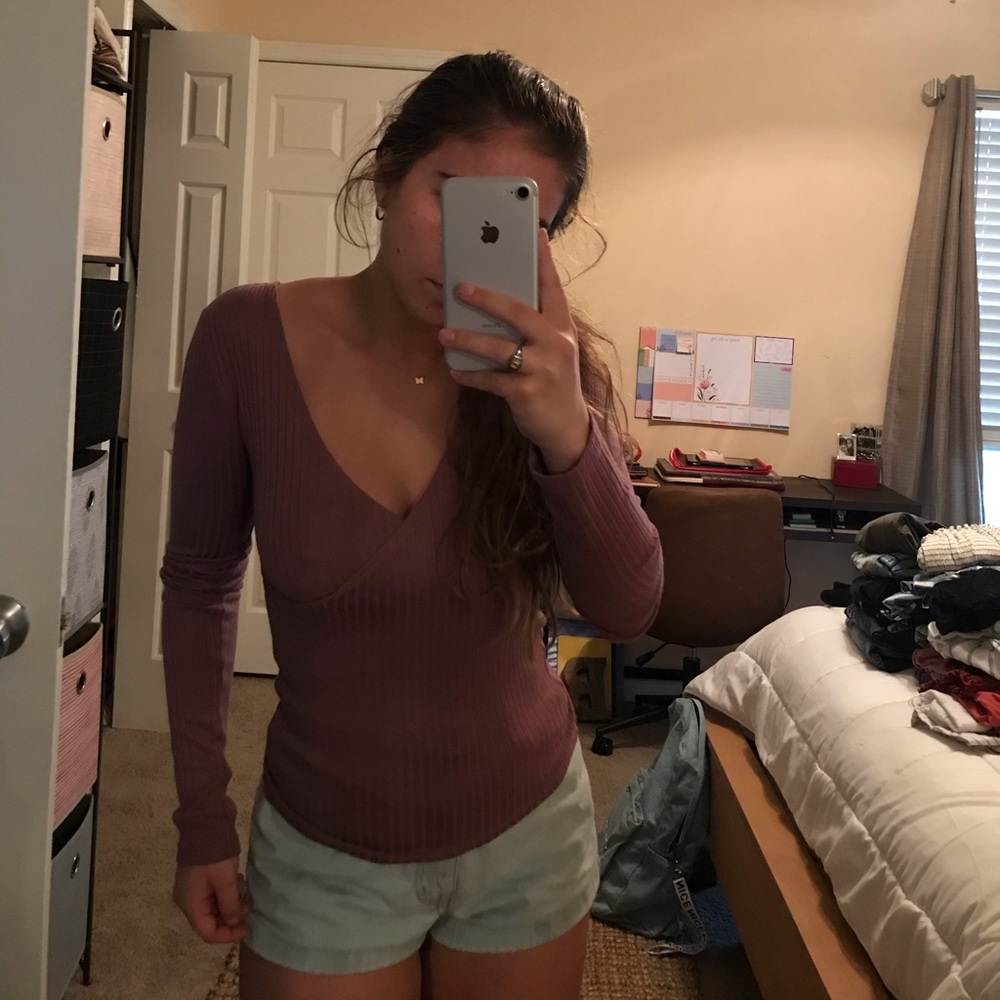 mauve long sleeve